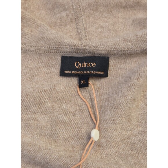 Quince 100% Mongolian Cashmere Full Zip Hoodie Womens XL NWT Oatmeal - Picture 5 of 13